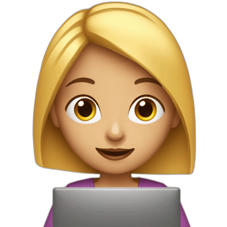 girl with computer emoji