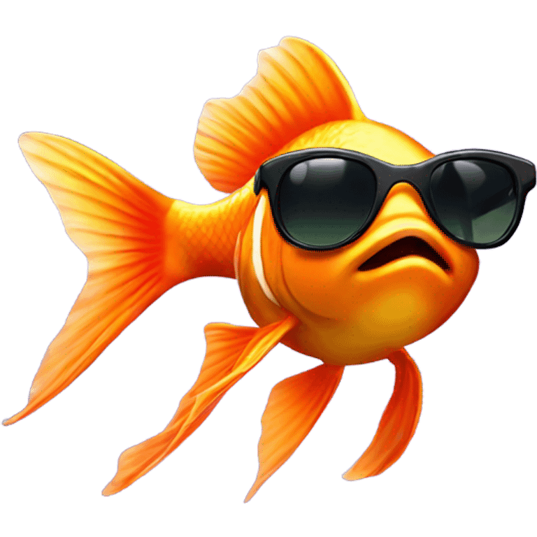 Goldfish with sunglasses  emoji