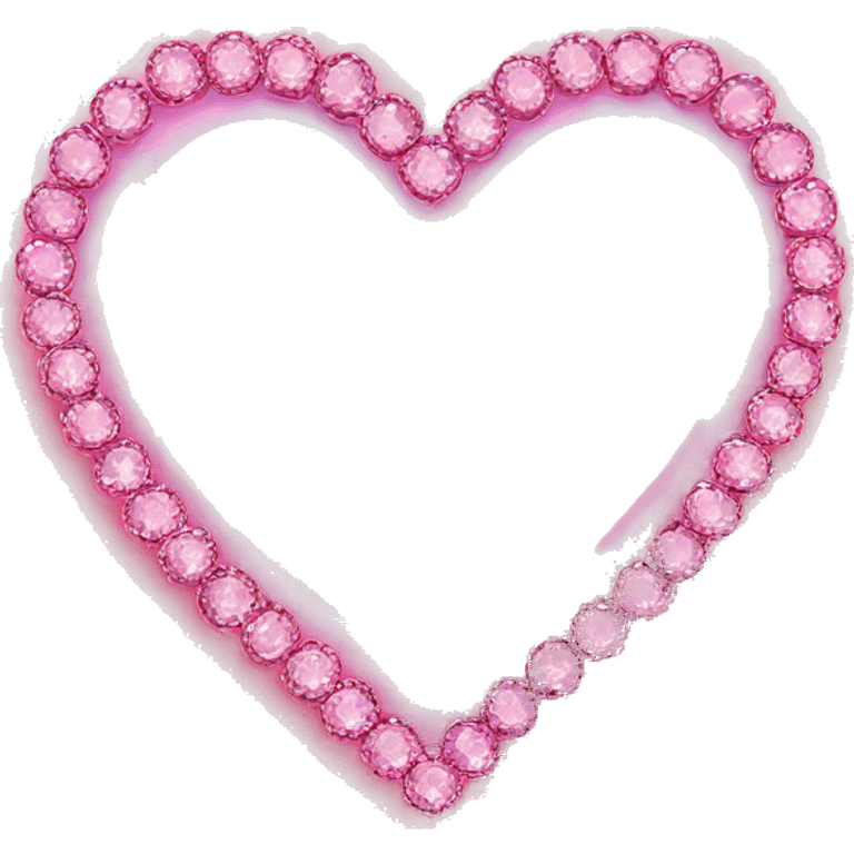 Heart pink fade with diamonds border emoji