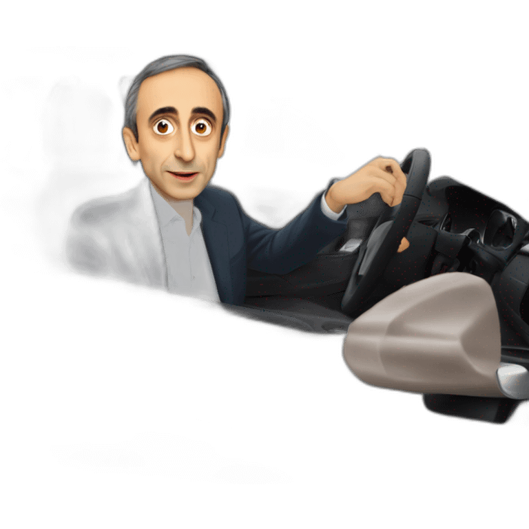 Éric zemmour dans une voiture emoji