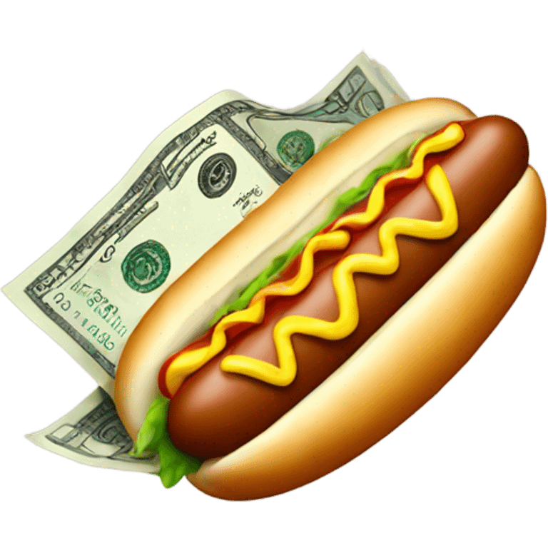 Money on hotdog emoji