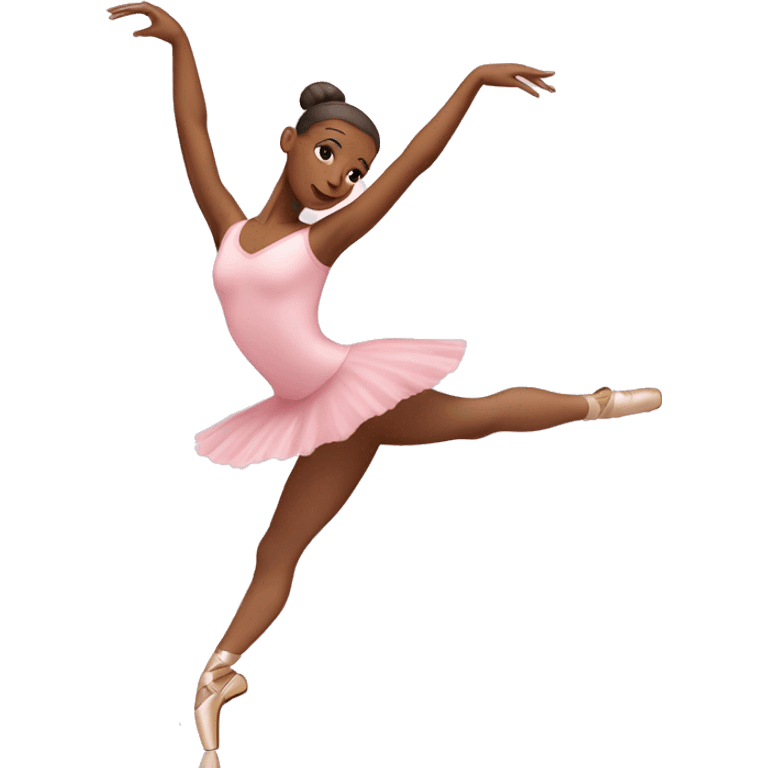 ballerina wearing pink doing an arabesque on pointe emoji