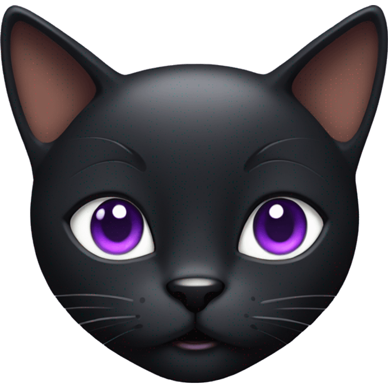 Black cat with violet Mohawk emoji