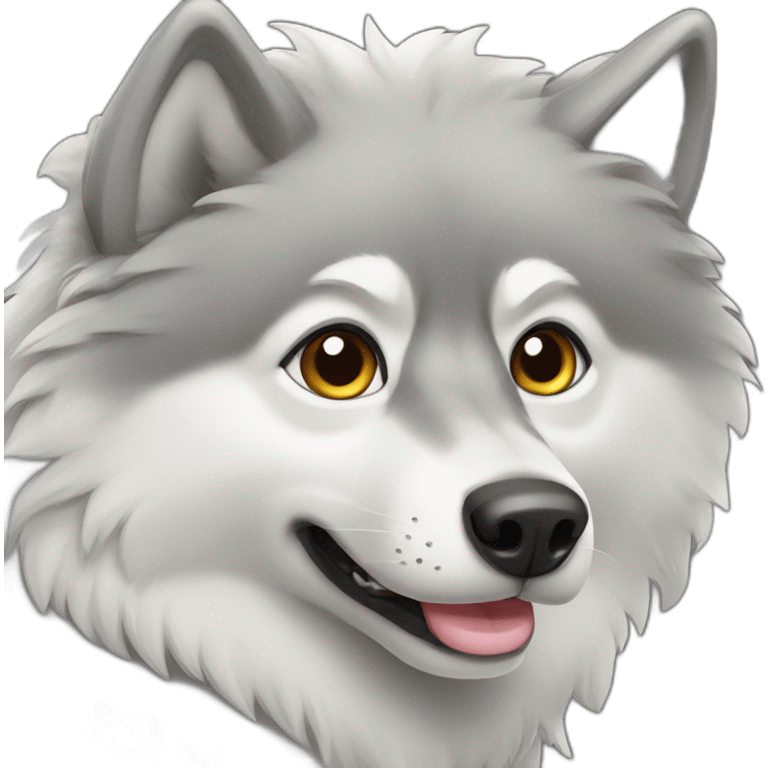 Grey Spitz wolf emoji