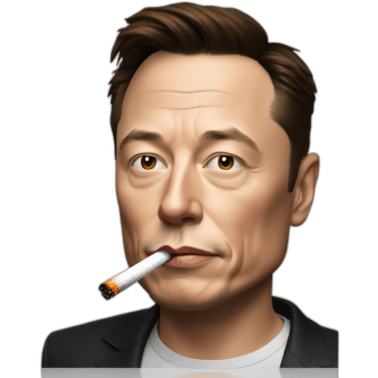 Elon musk with a cigarette emoji