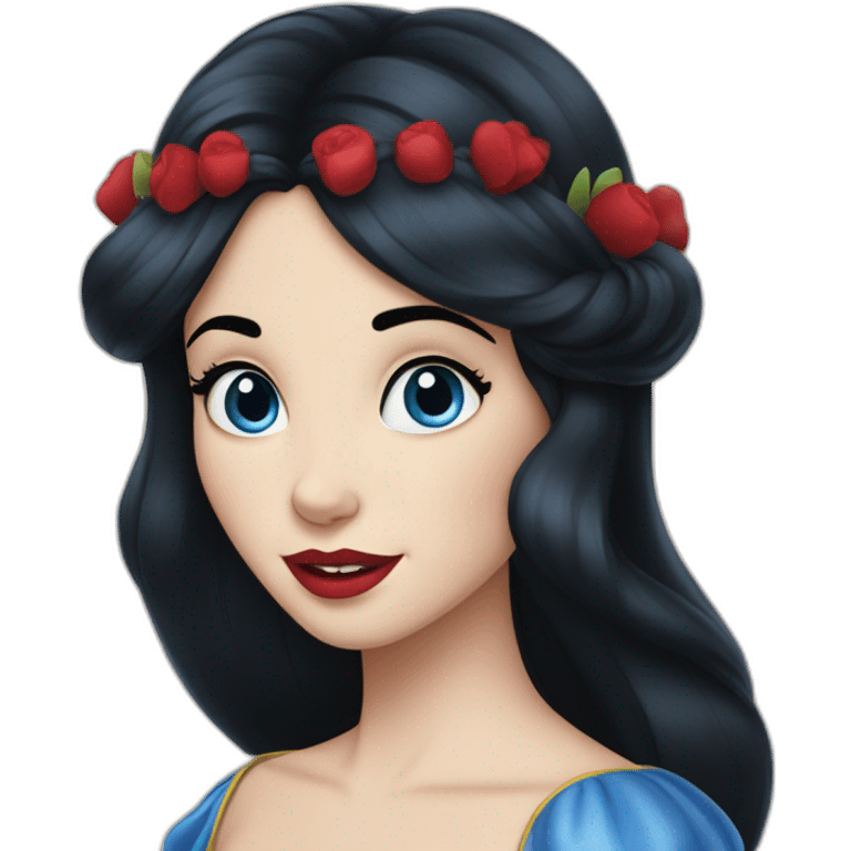 Blue-eyed black-haired snow white Disney character emoji