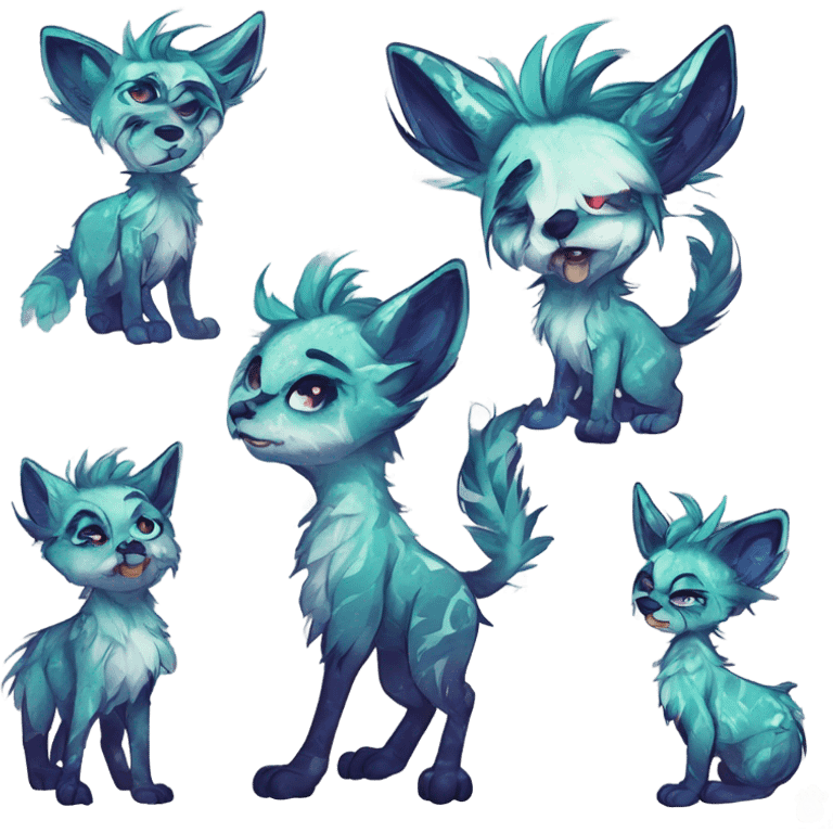 Cool cute Kawaii edgy fantasy shiny animal  fursona Fionbri vernid by griffsnuff & LiLaiRa & Falvie full body emoji