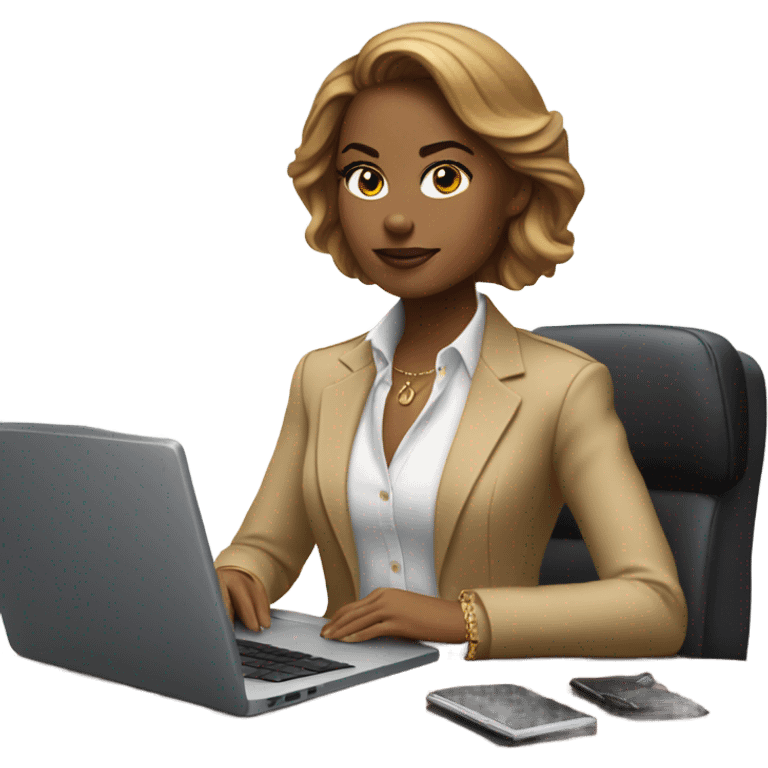 Ralph Lauren woman working with lap top emoji