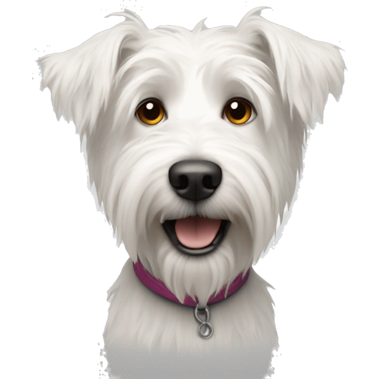 Thin shaggy scruffy white terrier dog emoji