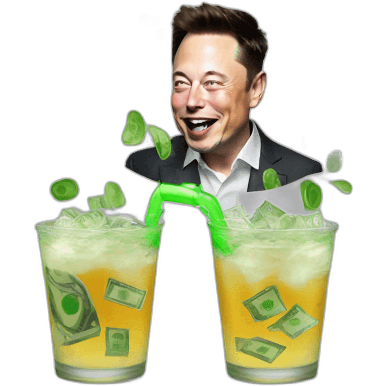 Elon musk drink money emoji