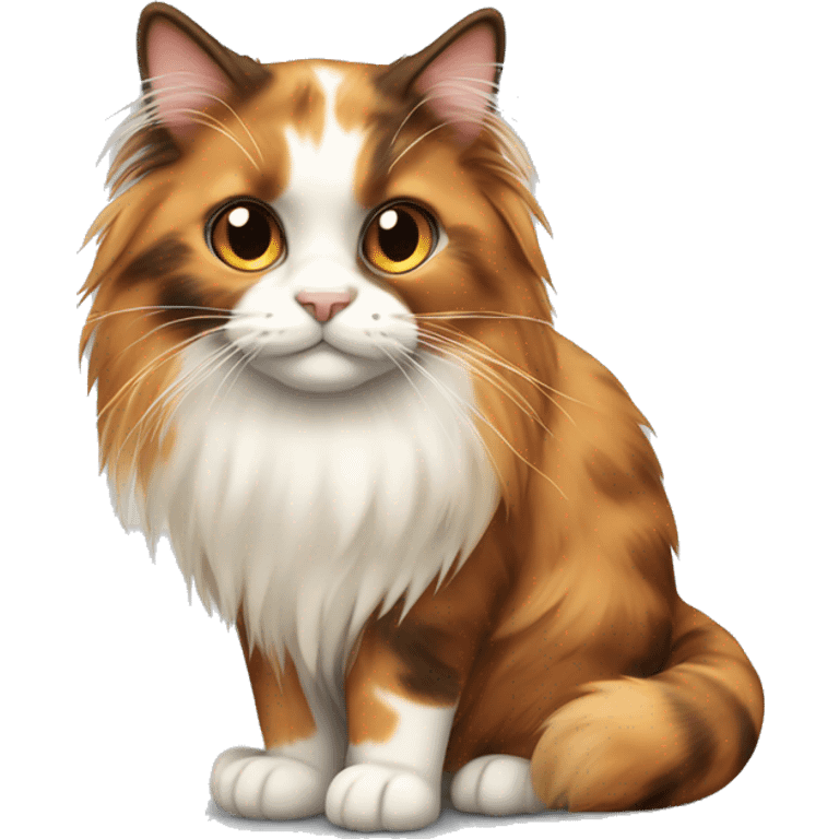 calico cat with long fur emoji