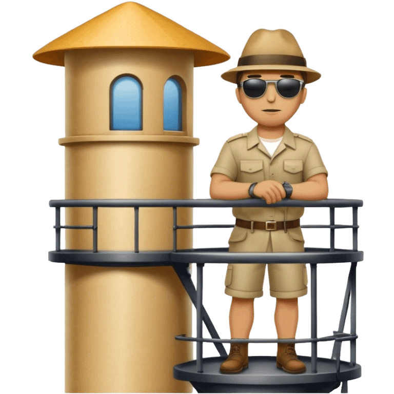 Man looking out of watchtower emoji