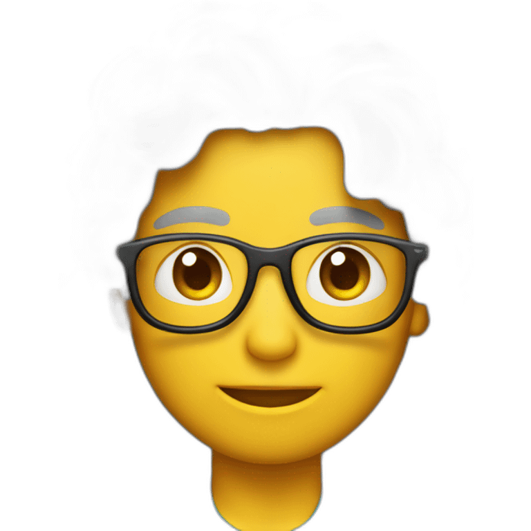 Perdona mayor con poco pelo y gafas emoji