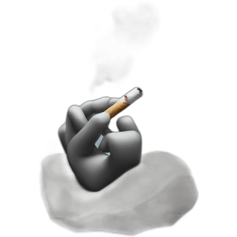 rock smoking with thinking hand emoji