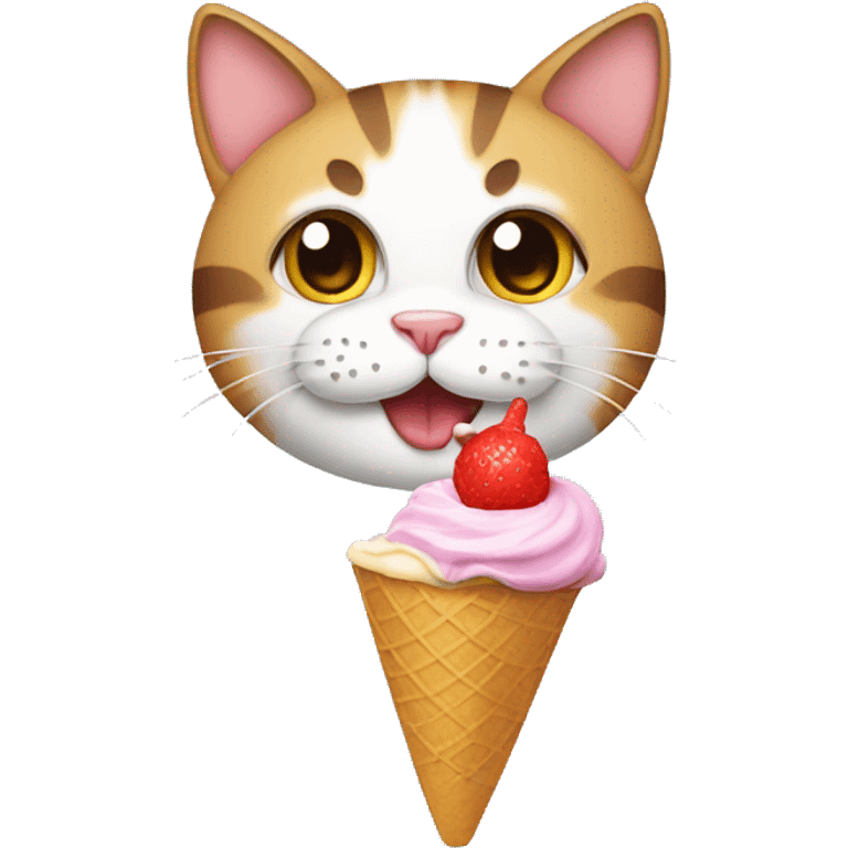 Cat whit a ice cream emoji