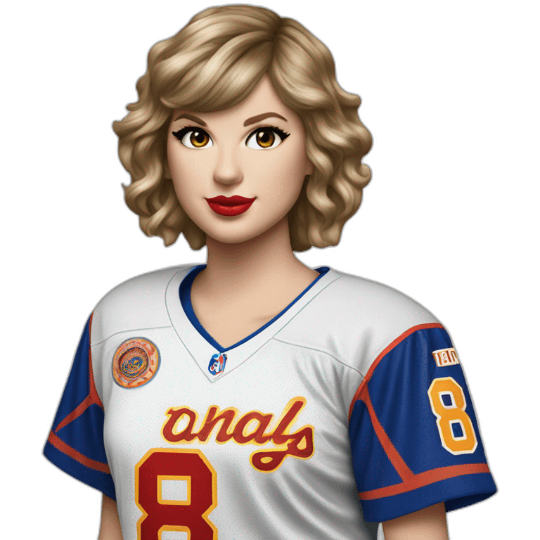 Taylor Swift in a number 87 Kansas City Chief’s jersey emoji