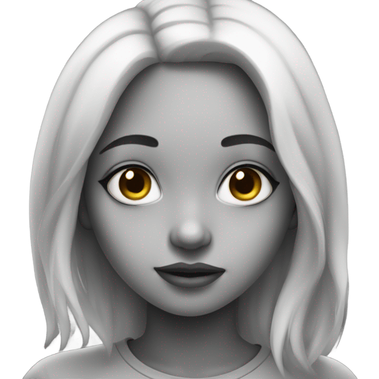 monochrome portrait of girl emoji