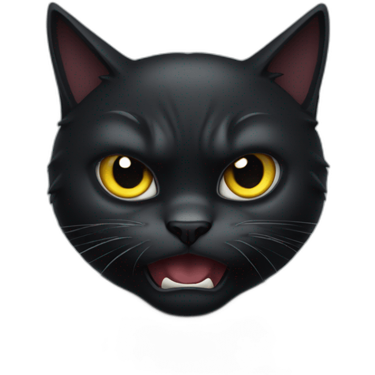 angry black cat emoji