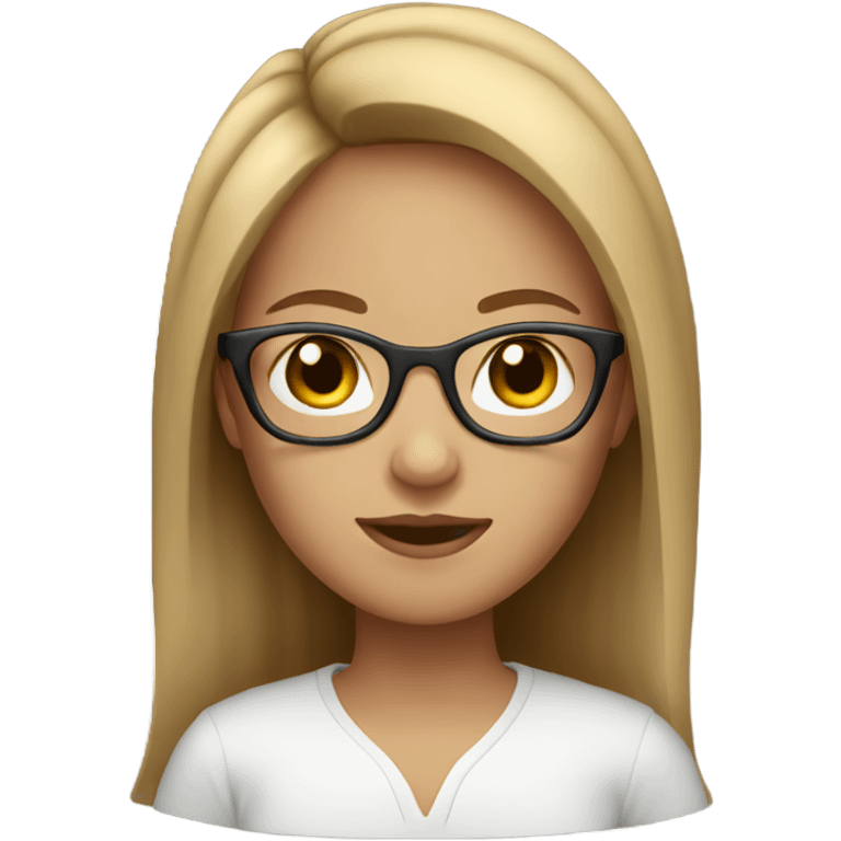 girl with light brown hair and glasses emoji