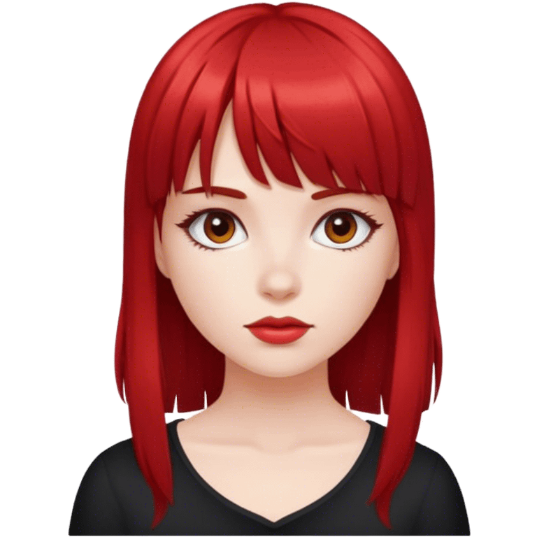 girl with black and red hair with bangs emoji