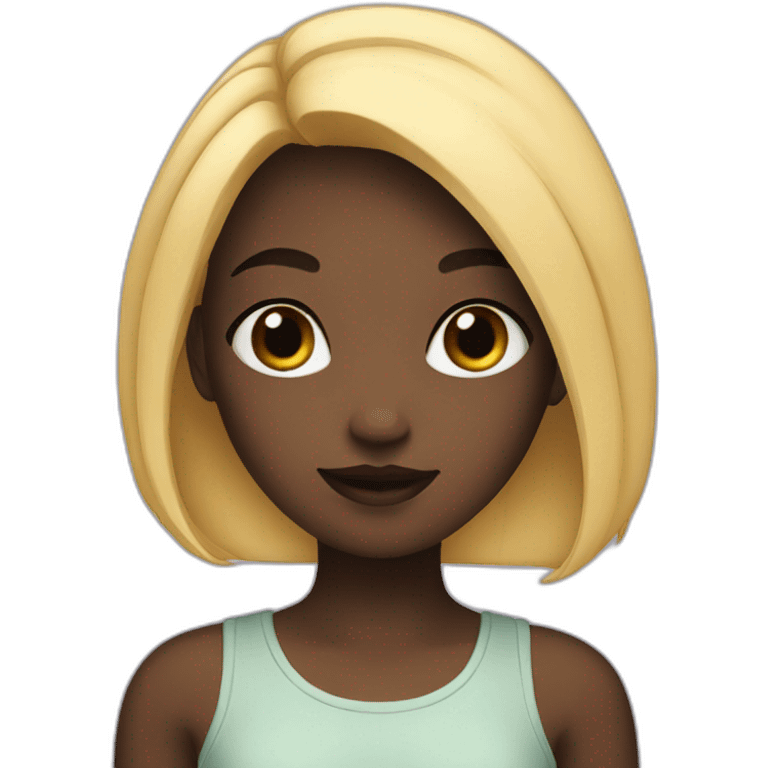 Girl with black hear emoji