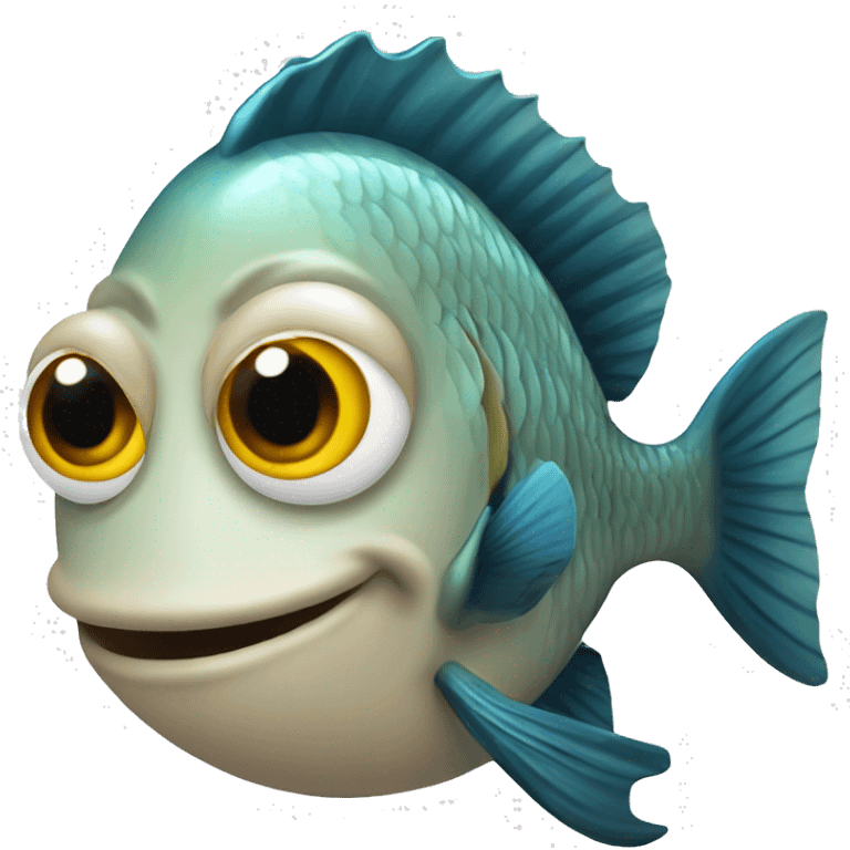 A fish with a human face emoji