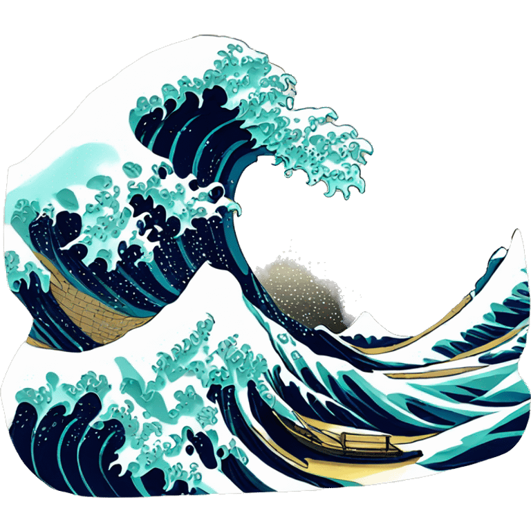 The Great Wave, consisting only of lines emoji