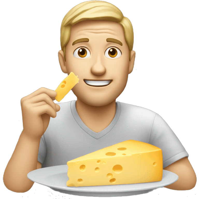 white man eating cheese emoji