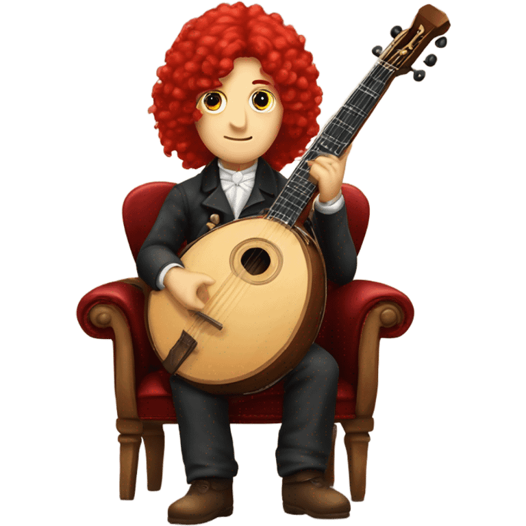 Antonio Vivaldi Red wig old chibi sitting chair banjo emoji