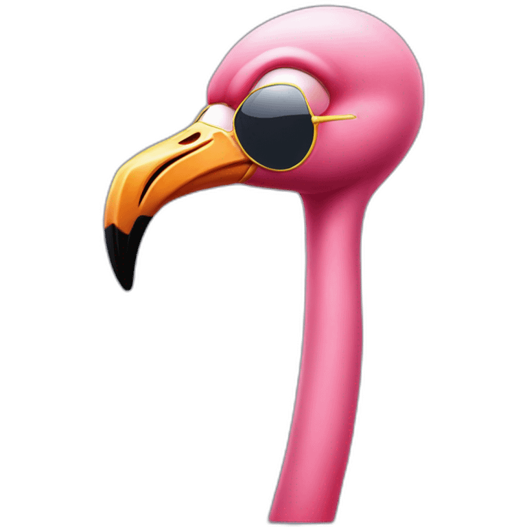 cool flamingo in sunglasses raised eyebrow emoji