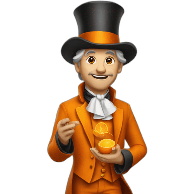 magicien habillé en orange emoji