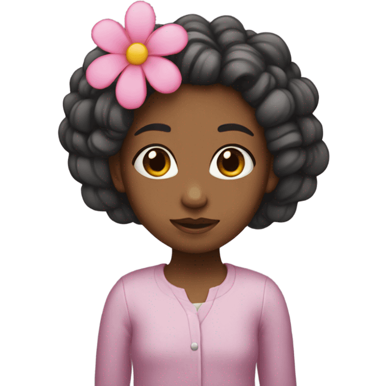 girl with a pink flower in her hair emoji