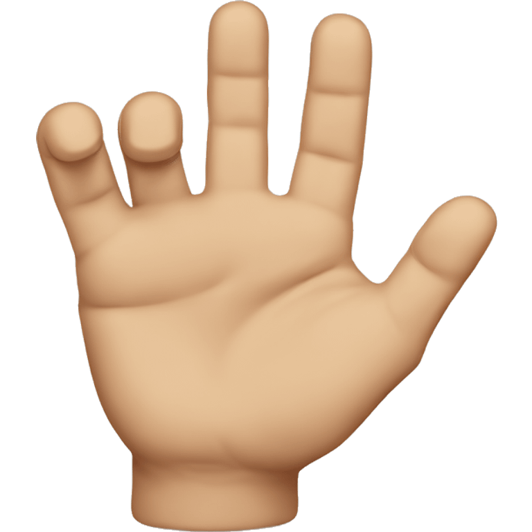 hand with 5 fingers doing an L shape emoji