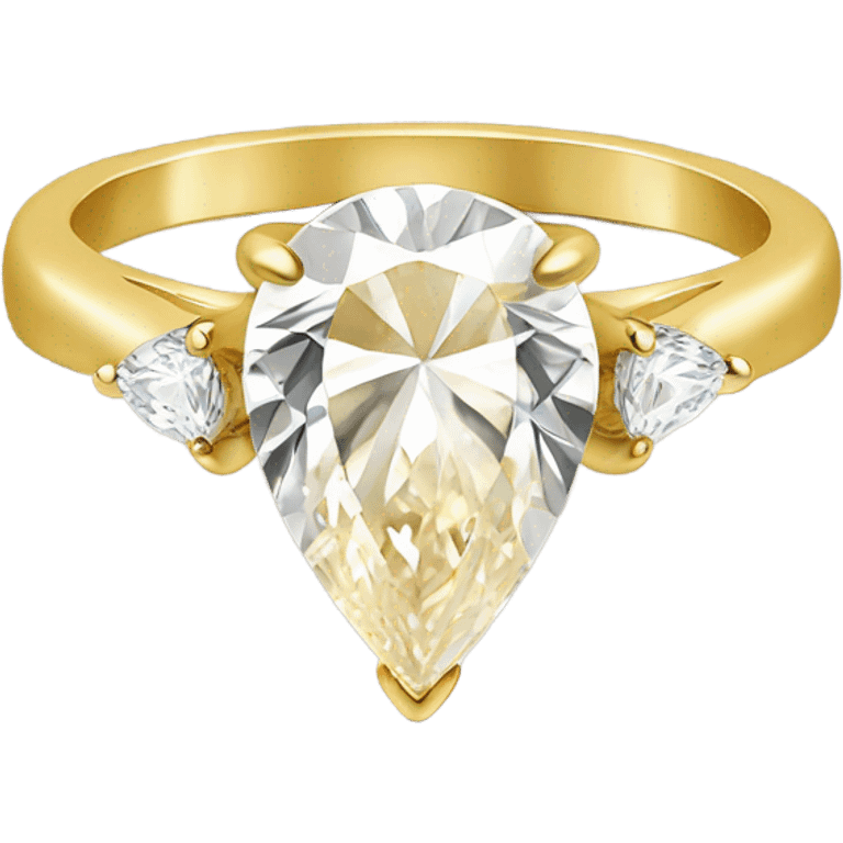 Pear shaped gold engagement ring emoji