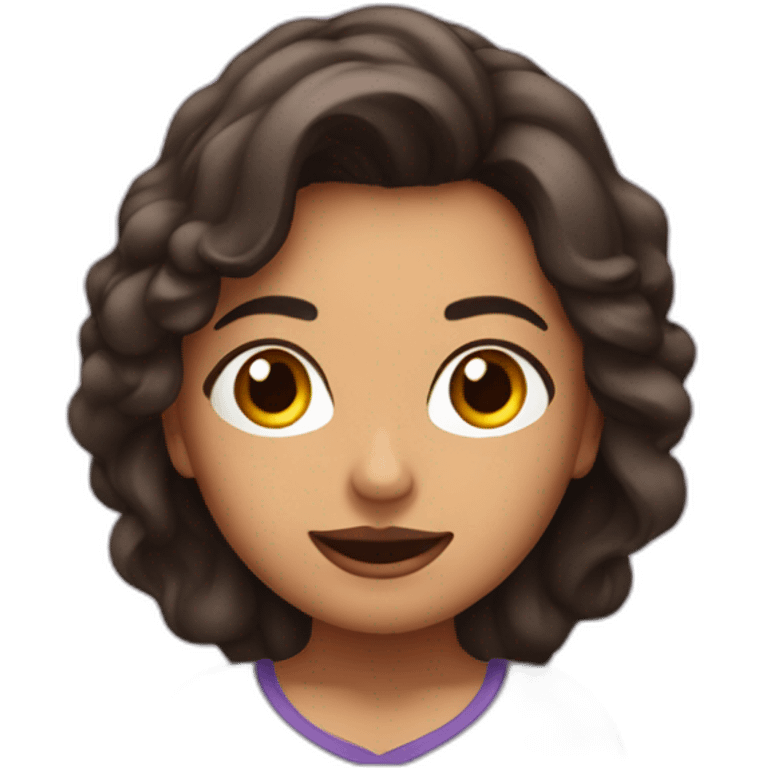 Crea emojis sobre una mujer joven morena sorprendida emoji