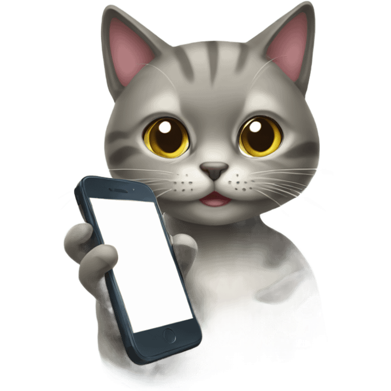 A cat with phone emoji