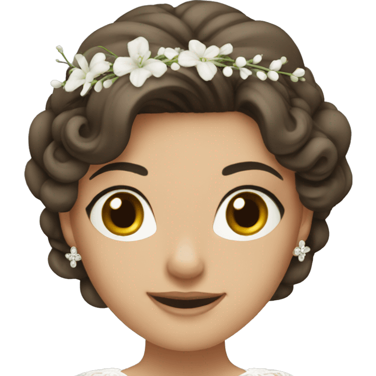 White brunette bride emoji