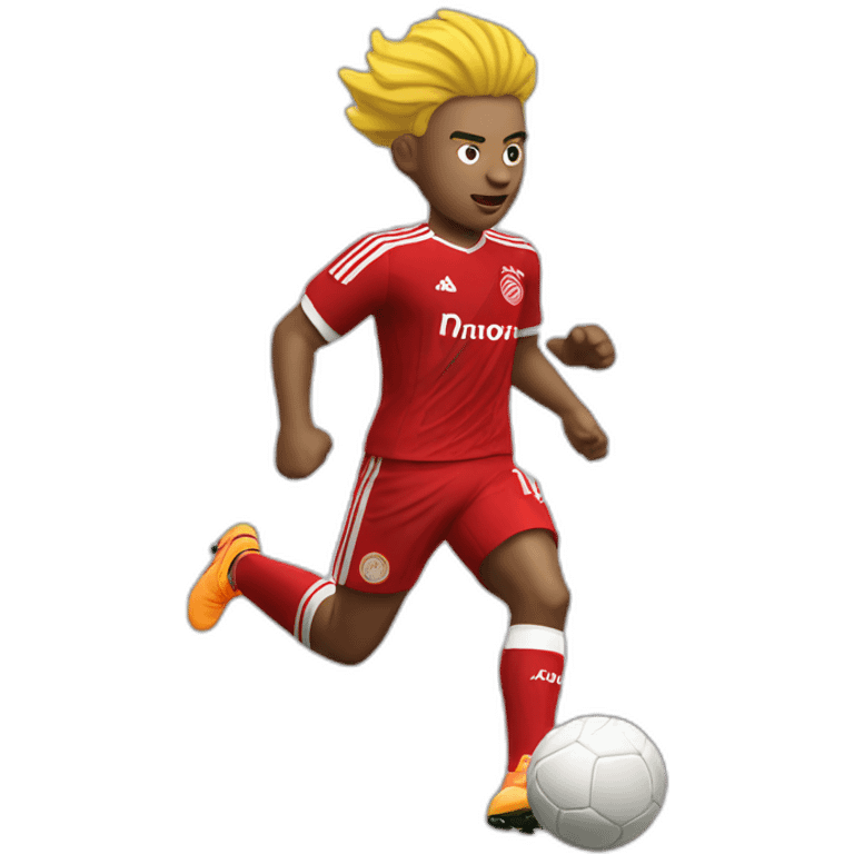 ajax player running yellow hair emoji