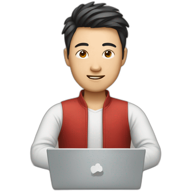 chinese man on a laptop emoji