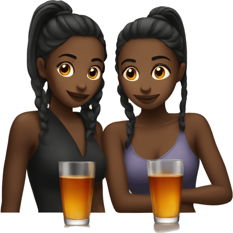 2 girls drinking Hennessy  emoji