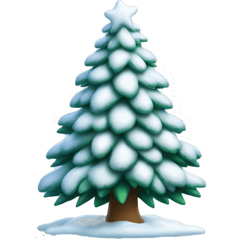 snowy christmas tree emoji