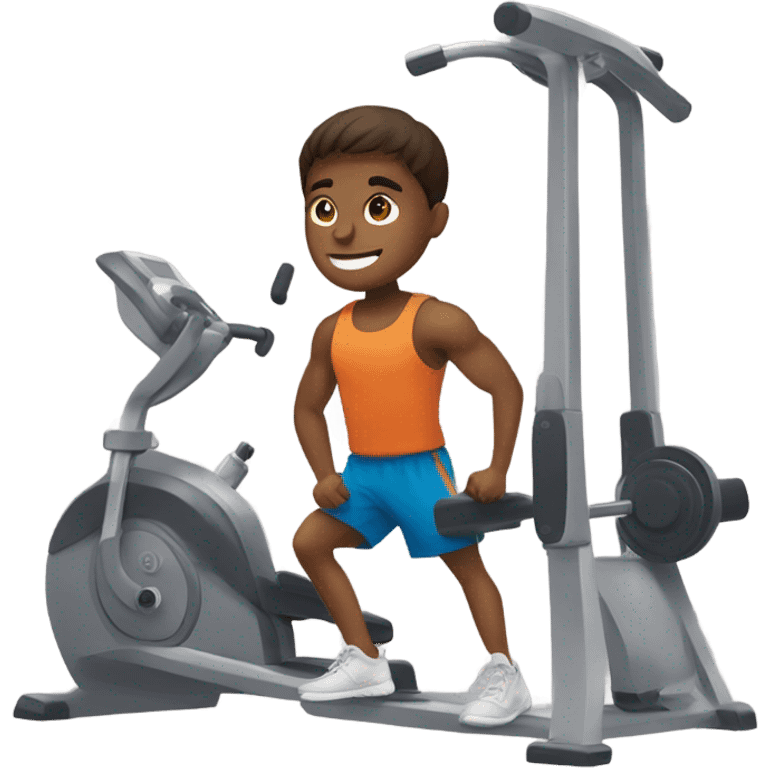 Boy doing gym emoji