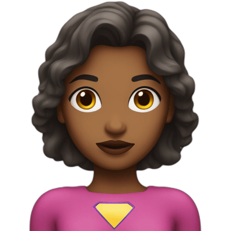 Girl in super woman emoji