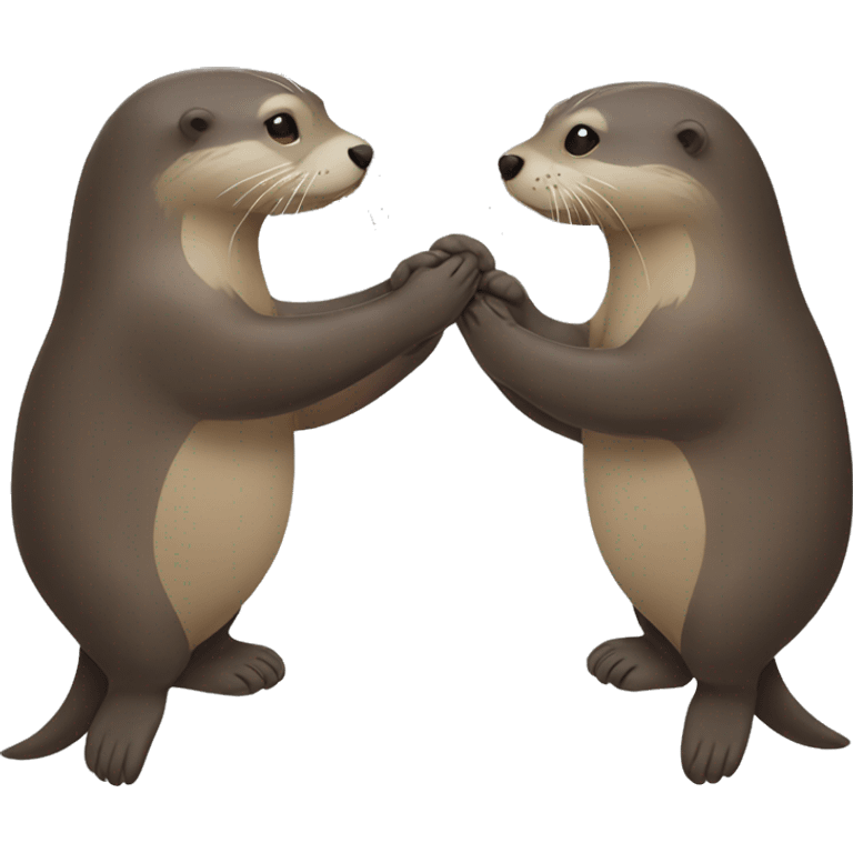 Two otters holding hands  emoji