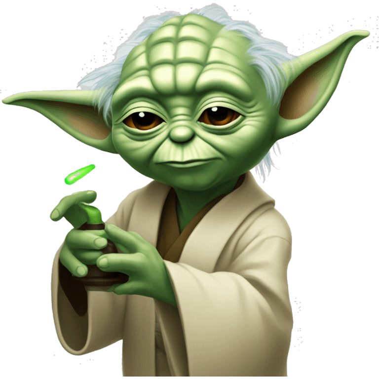 Yoda playing a bop it emoji