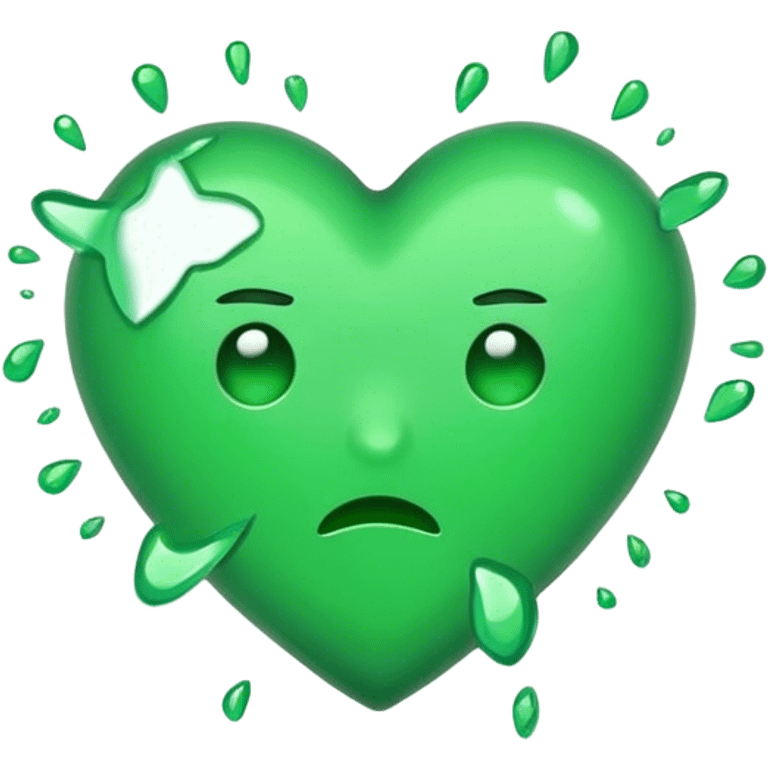 Green heart breaking emoji