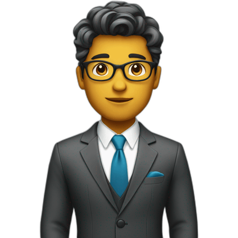 A stylish looking business boy emoji