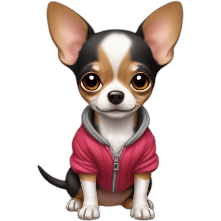 An apple head chihuahua puppy with clothes emoji