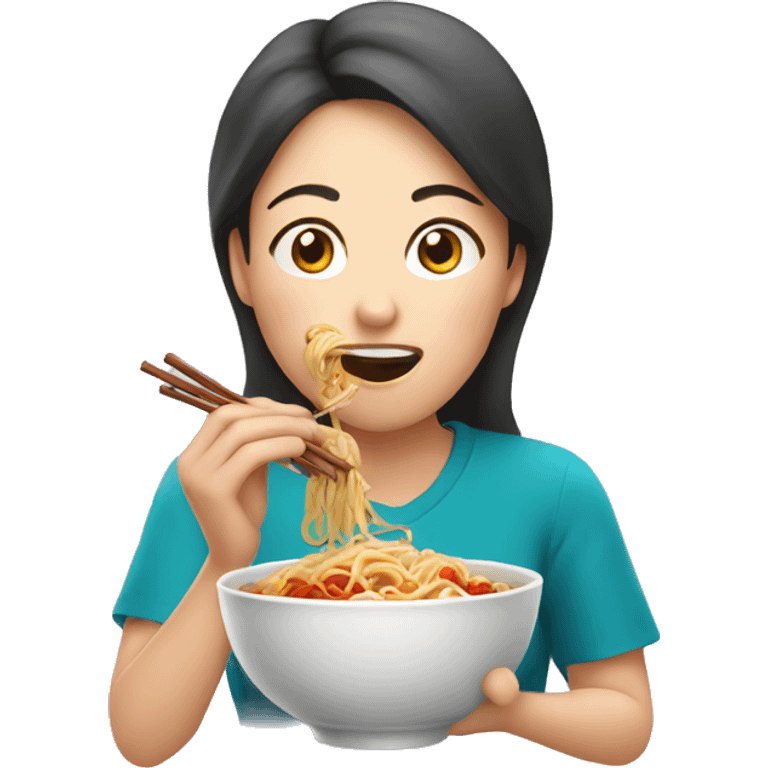 Mom eating korean noodle emoji