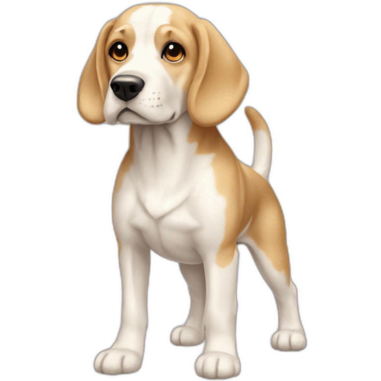 Dog cream-white Beagle full-height emoji